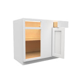 33 Inch Wide Blind Base Cabinet - Luxor White Shaker - Ready To Assemble, 33"W x 34.5"H x 24"D - BUILDMYPLACE