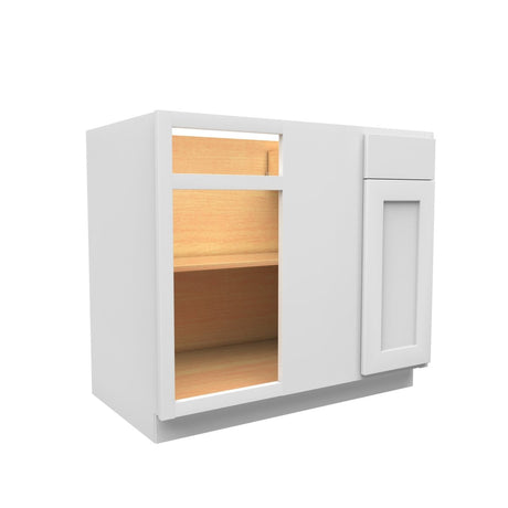 33 Inch Wide Blind Base Cabinet - Luxor White Shaker - Ready To Assemble, 33"W x 34.5"H x 24"D - BUILDMYPLACE