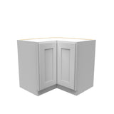 33 Inch Wide Lazy Susan Corner Base Cabinet - Luxor White Shaker - Ready To Assemble, 33"W x 34.5"H x 24"D - BUILDMYPLACE