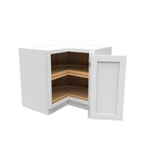 33 Inch Wide Lazy Susan Corner Base Cabinet - Luxor White Shaker - Ready To Assemble, 33"W x 34.5"H x 24"D - BUILDMYPLACE