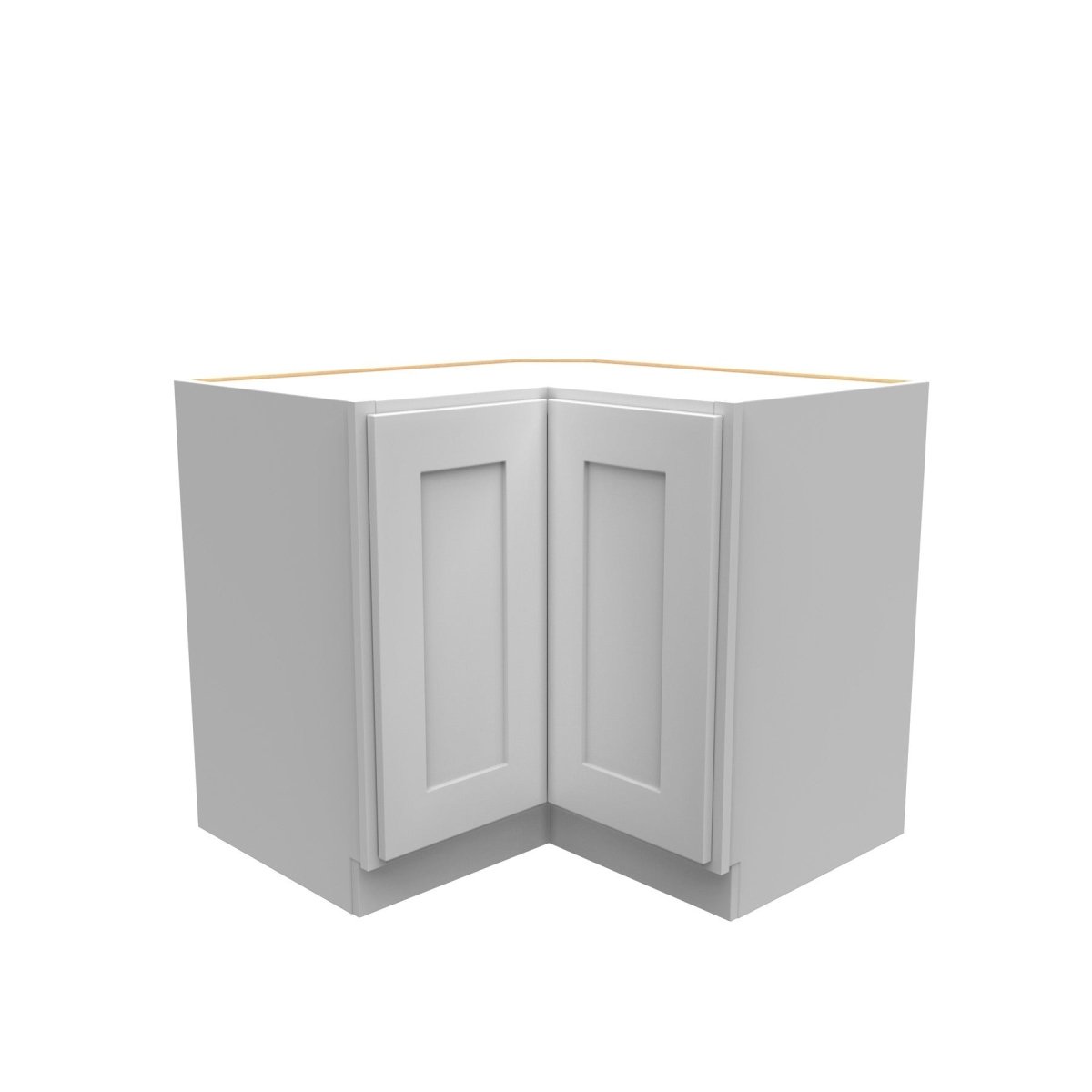 33 Inch Wide Lazy Susan Corner Base Cabinet - Luxor White Shaker - Ready To Assemble, 33"W x 34.5"H x 24"D - BUILDMYPLACE