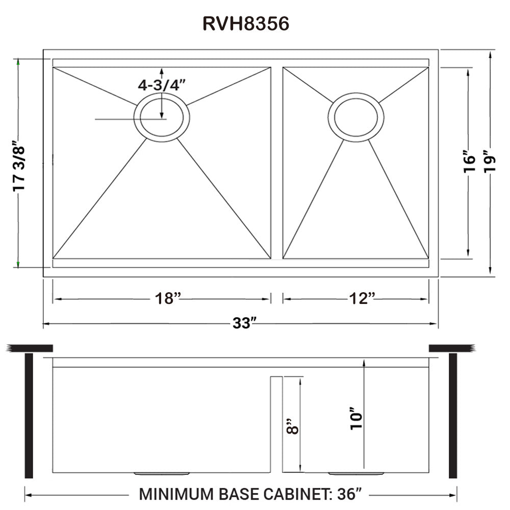 33 - inch Workstation Ledge 60/40 Double Bowl Undermount 16 Gauge Stainless Steel Kitchen - BUILDMYPLACE