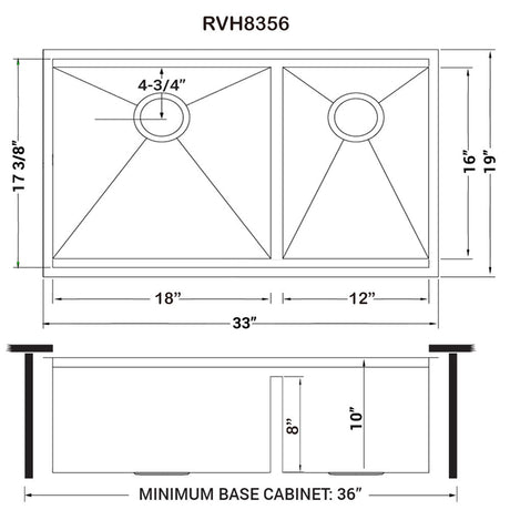 33 - inch Workstation Ledge 60/40 Double Bowl Undermount 16 Gauge Stainless Steel Kitchen - BUILDMYPLACE