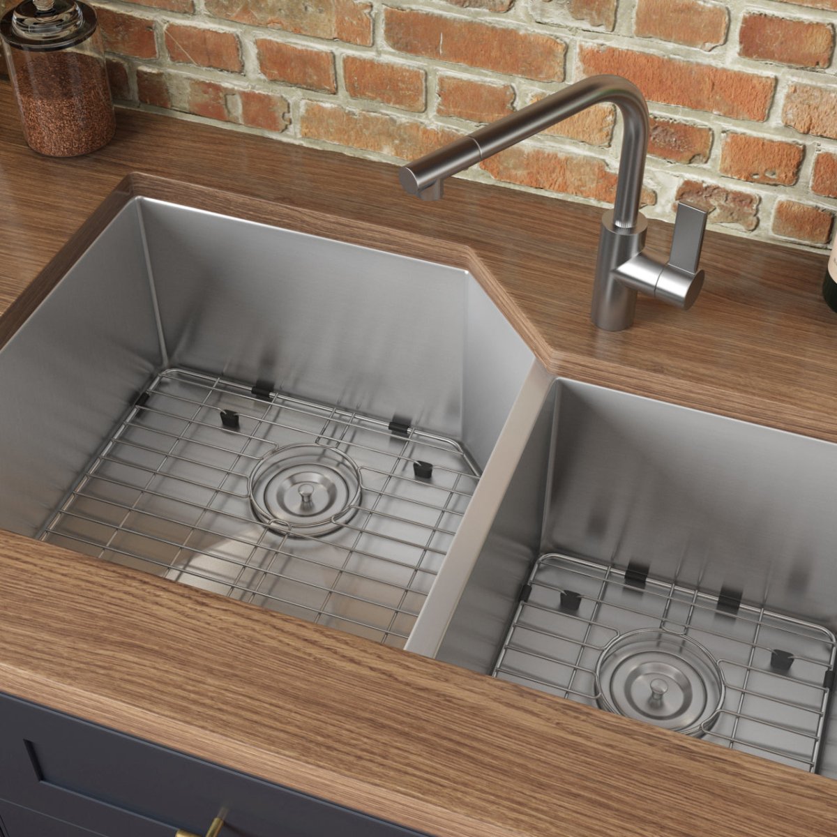 33" Undermount 16 Gauge Double Bowl Kitchen Sink - BUILDMYPLACE