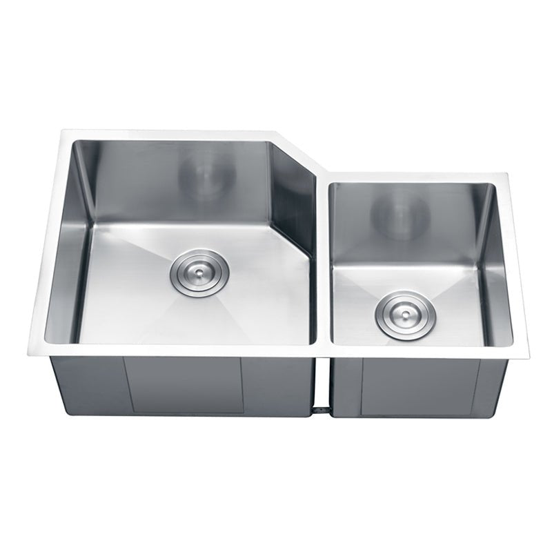 33" Undermount 16 Gauge Double Bowl Kitchen Sink - BUILDMYPLACE