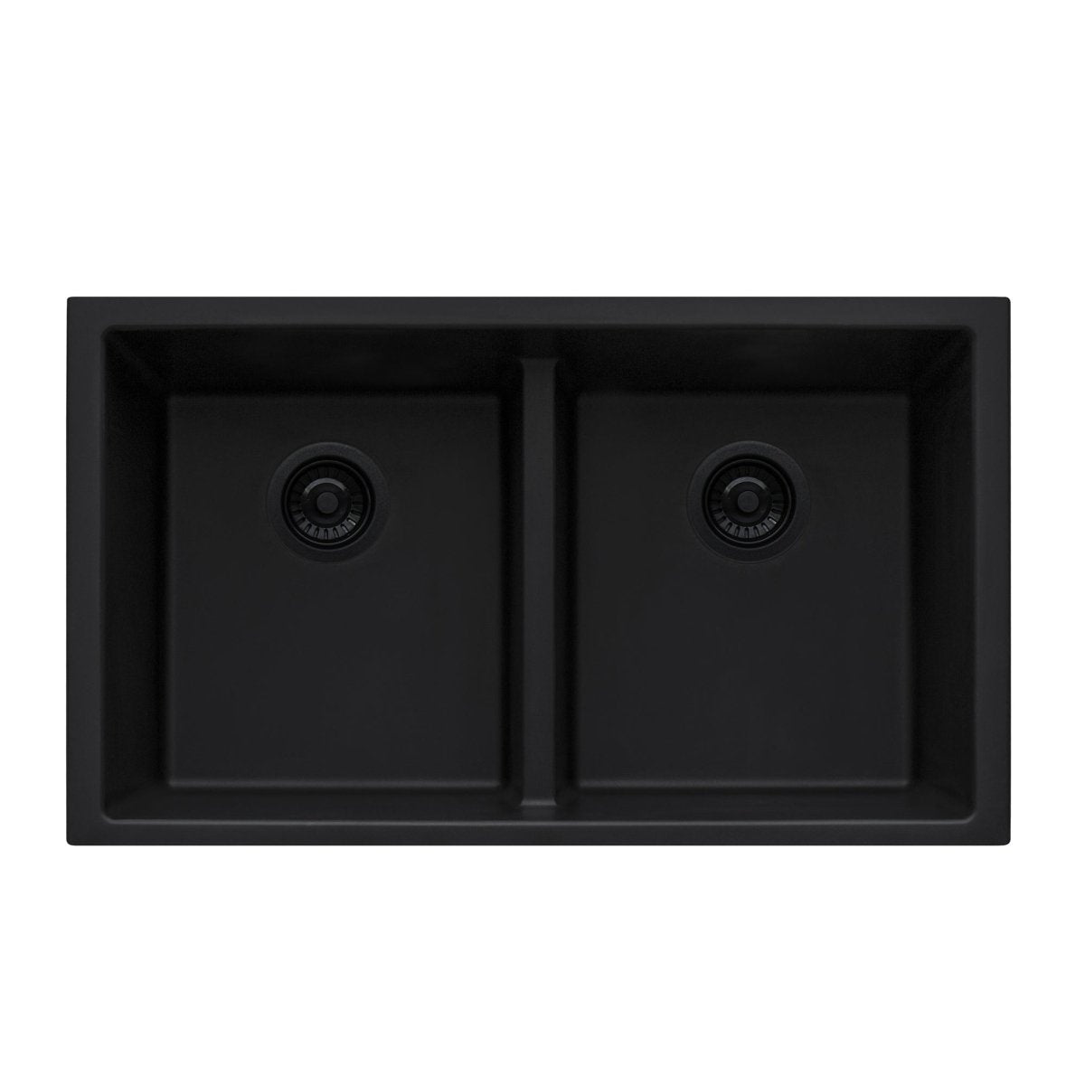 33 x 19 inch Granite Composite Undermount Low Divide Double Bowl - BUILDMYPLACE