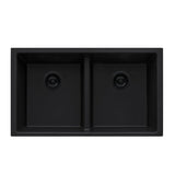 33 x 19 inch Granite Composite Undermount Low Divide Double Bowl - BUILDMYPLACE