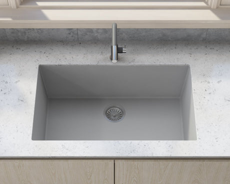 33 x 19 inch Granite Composite Undermount Single Bowl Kitchen Sink - BUILDMYPLACE