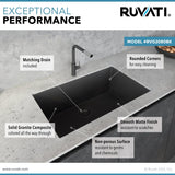 33 x 19 inch Granite Composite Undermount Single Bowl Kitchen Sink - BUILDMYPLACE