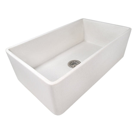 33 x 20 inch Fireclay Reversible Farmhouse Apron - Front Kitchen Sink Single Bowl - BUILDMYPLACE