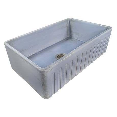 33 x 20 inch Fireclay Reversible Farmhouse Apron - Front Kitchen Sink Single Bowl - BUILDMYPLACE