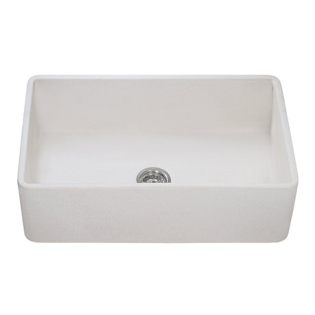 33 x 20 inch Fireclay Reversible Farmhouse Apron - Front Kitchen Sink Single Bowl - BUILDMYPLACE