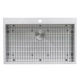 33 x 22 Drop - in Topmount 16 Gauge Zero Radius Stainless Steel Kitchen Sink Single Bowl - BUILDMYPLACE