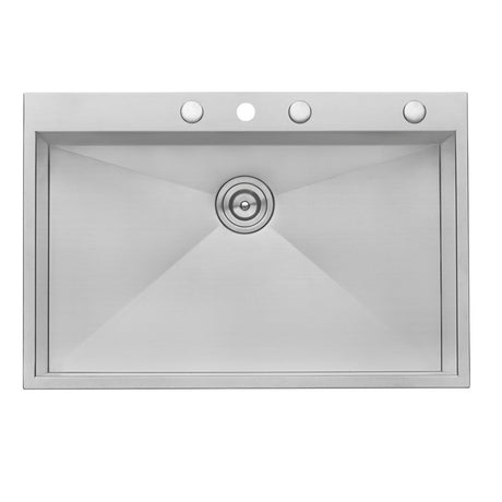 33 x 22 Drop - in Topmount 16 Gauge Zero Radius Stainless Steel Kitchen Sink Single Bowl - BUILDMYPLACE