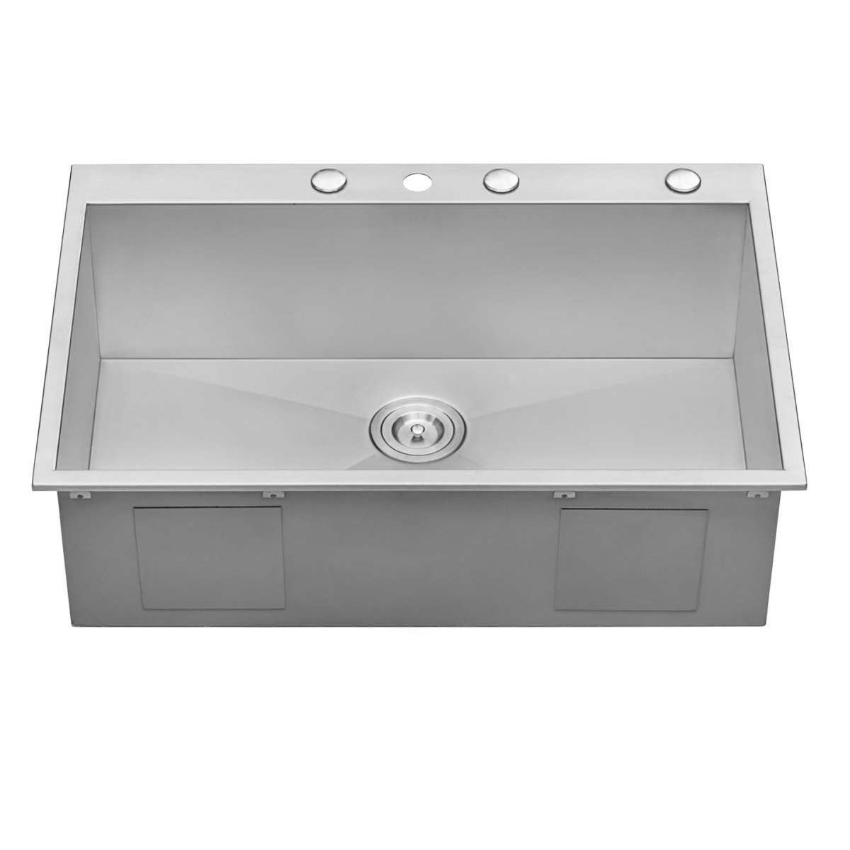 33 x 22 Drop - in Topmount 16 Gauge Zero Radius Stainless Steel Kitchen Sink Single Bowl - BUILDMYPLACE