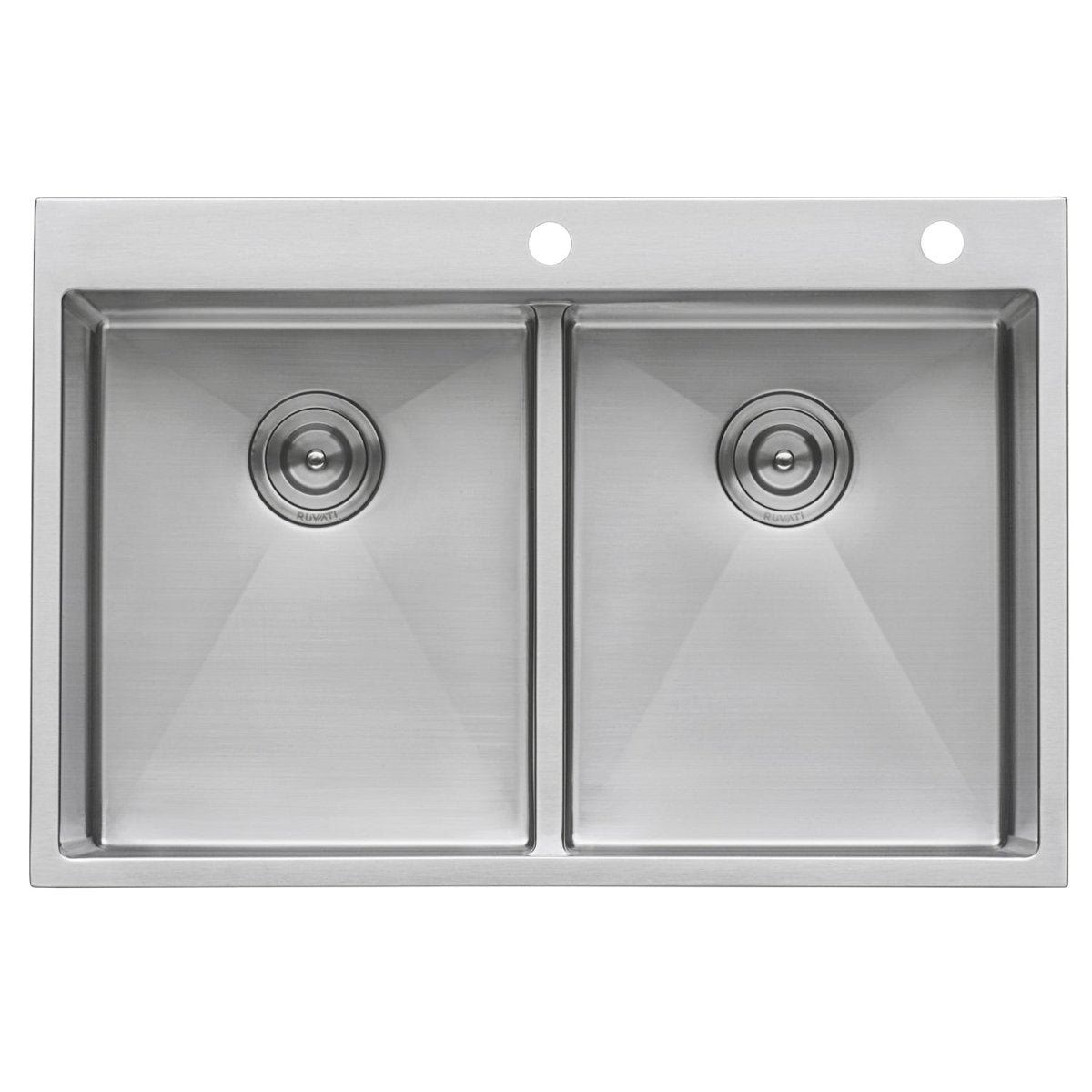 33 x 22 inch Drop - in 50/50 Double Bowl Tight Radius 16 Gauge Topmount Stainless Steel Kitchen Sink - BUILDMYPLACE