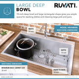 33 x 22 inch Drop - in Tight Radius 16 Gauge Stainless Steel Topmount Kitchen Sink Single Bowl - BUILDMYPLACE