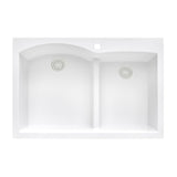 33 x 22 inch Drop - in Topmount Granite Composite Double Bowl - BUILDMYPLACE