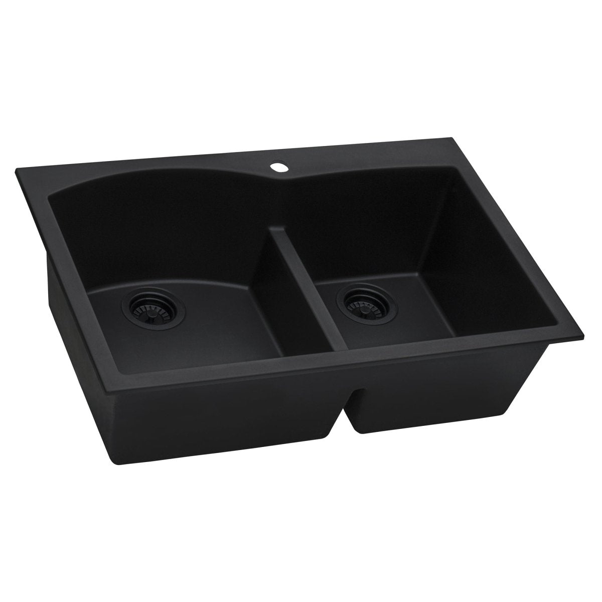 33 x 22 inch Drop - in Topmount Granite Composite Double Bowl - BUILDMYPLACE