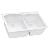 33 x 22 inch Drop - in Topmount Granite Composite Double Bowl - BUILDMYPLACE