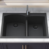 33 x 22 inch Drop - in Topmount Granite Composite Double Bowl - BUILDMYPLACE