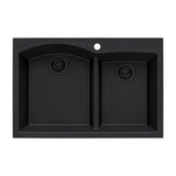 33 x 22 inch Drop - in Topmount Granite Composite Double Bowl - BUILDMYPLACE