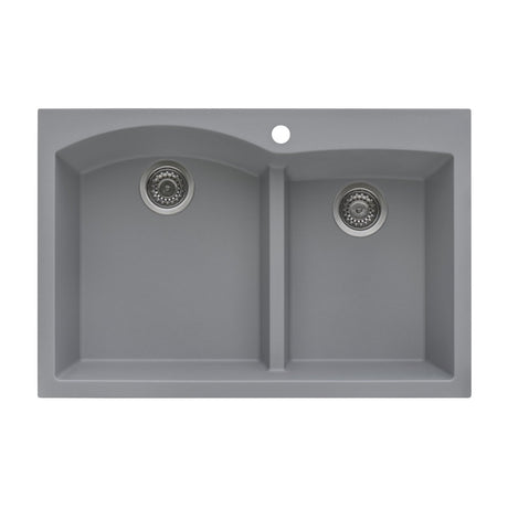 33 x 22 inch Drop - in Topmount Granite Composite Double Bowl - BUILDMYPLACE