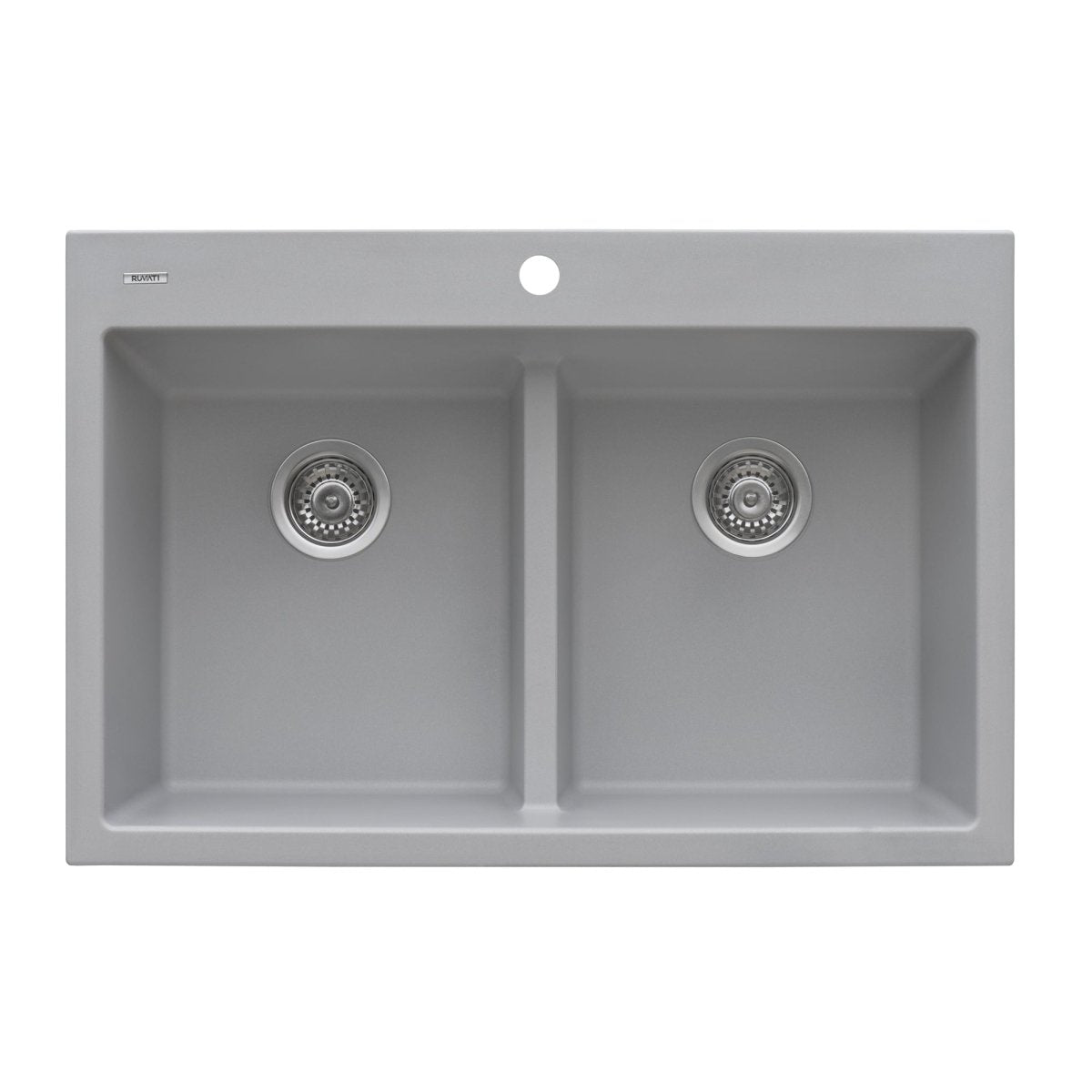 33 x 22 inch Drop - in TopMount Granite Composite Double Bowl Low Divide Kitchen Sink - BUILDMYPLACE