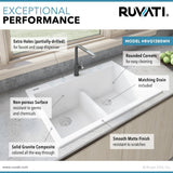 33 x 22 inch Drop - in TopMount Granite Composite Double Bowl Low Divide Kitchen Sink - BUILDMYPLACE