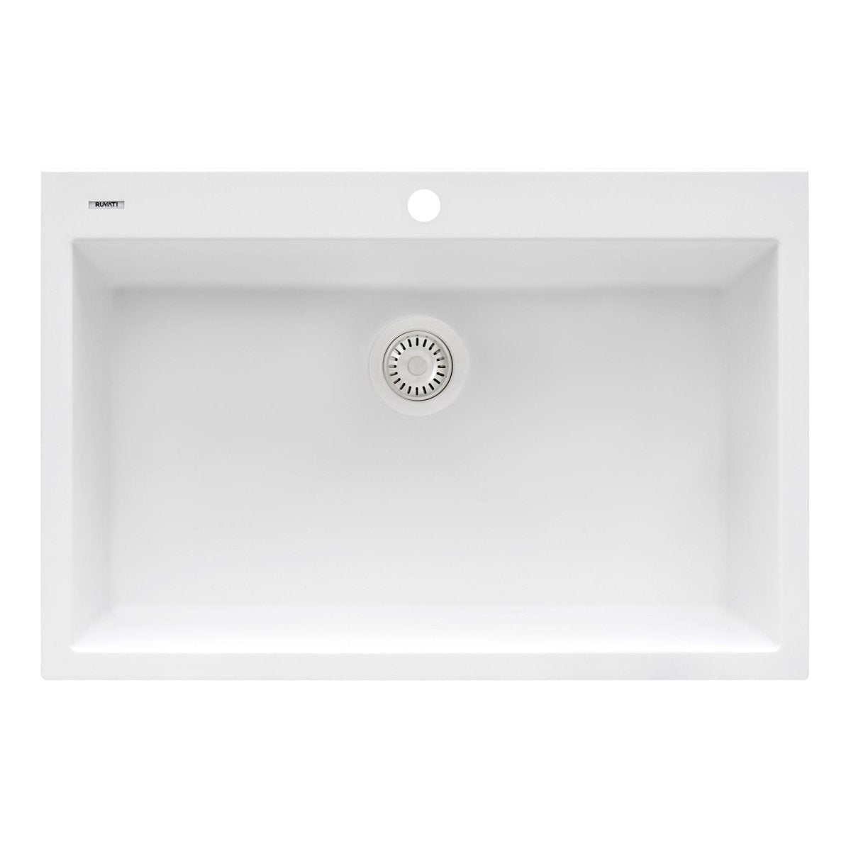 33 x 22 inch Drop - in Topmount Granite Composite Single Bowl Sink - BUILDMYPLACE