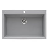 33 x 22 inch Drop - in Topmount Granite Composite Single Bowl Sink - BUILDMYPLACE