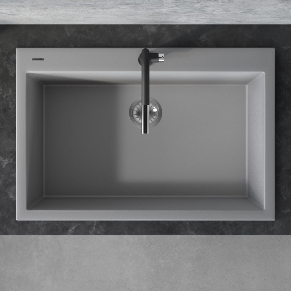 33 x 22 inch Drop - in Topmount Granite Composite Single Bowl Sink - BUILDMYPLACE