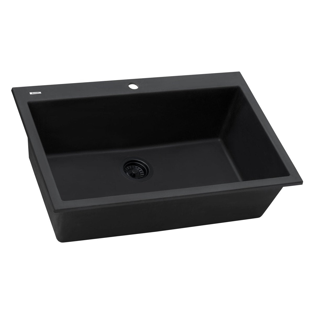 33 x 22 inch Drop - in Topmount Granite Composite Single Bowl Sink - BUILDMYPLACE