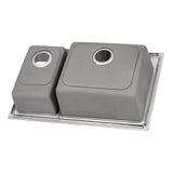 33 x 22 inch Drop - in Topmount Kitchen Sink 16 Gauge Stainless Steel Double Bowl - BUILDMYPLACE