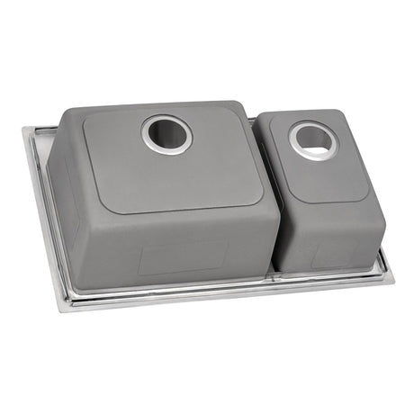 33 x 22 inch Drop - in Topmount Kitchen Sink 16 Gauge Stainless Steel Double Bowl - BUILDMYPLACE