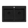 33 x 22 inch Dual - Mount Granite Composite Double Bowl - BUILDMYPLACE