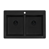 33 x 22 inch Dual - Mount Granite Composite Double Bowl - BUILDMYPLACE