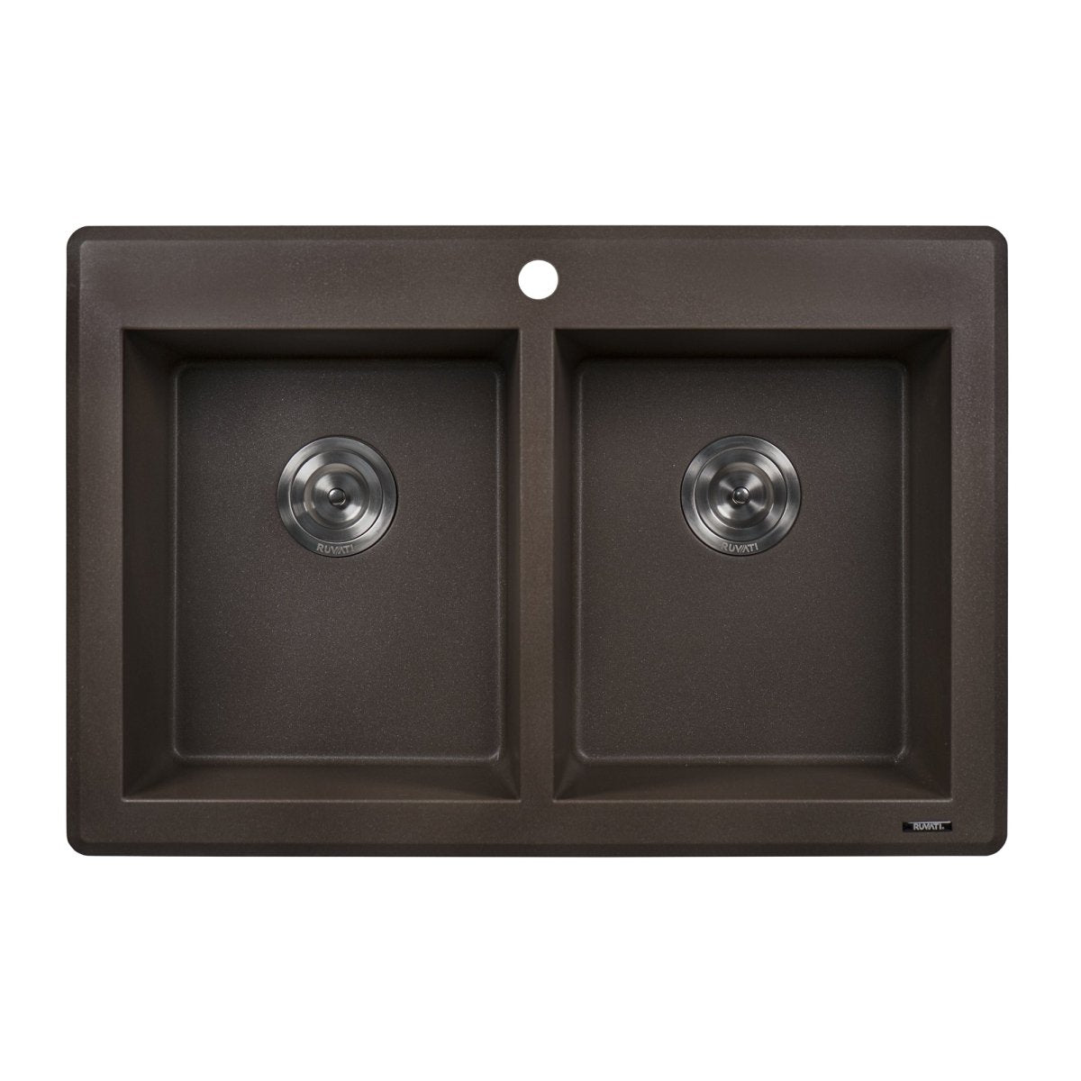 33 x 22 inch Dual - Mount Granite Composite Double Bowl - BUILDMYPLACE