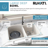 33 x 22 inch Dual - Mount Granite Composite Double Bowl Kitchen Sink - BUILDMYPLACE