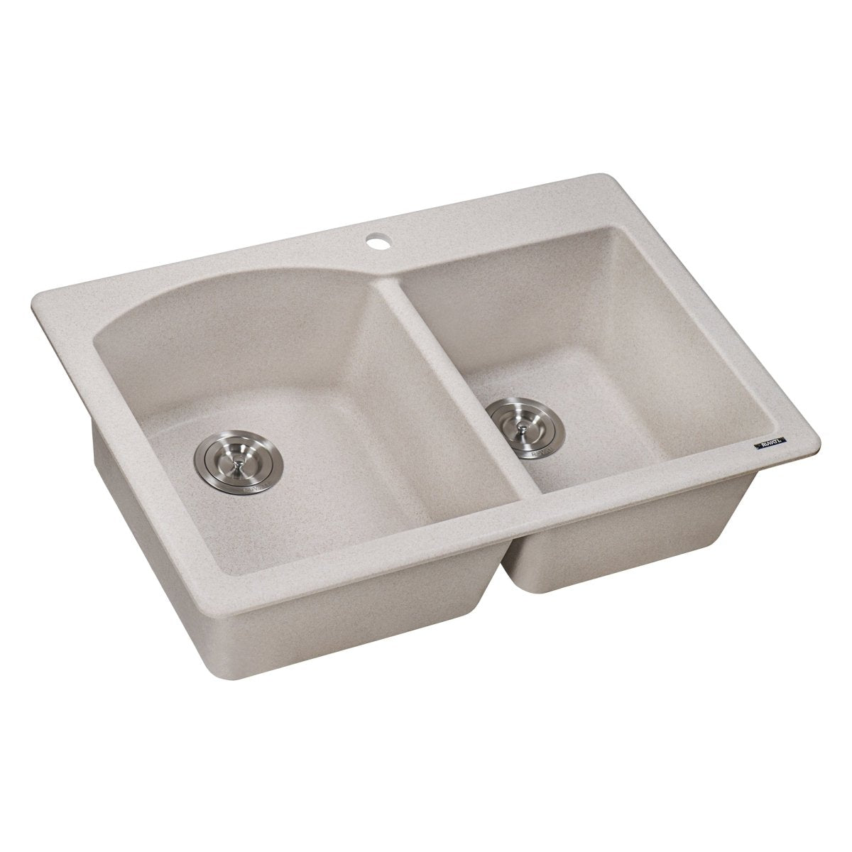 33 x 22 inch Dual - Mount Granite Composite Double Bowl Kitchen Sink - BUILDMYPLACE