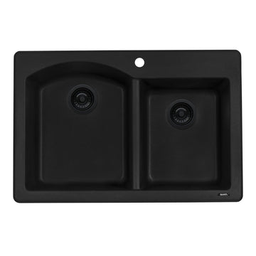 33 x 22 inch Dual-Mount Granite Composite Double Bowl Kitchen Sink