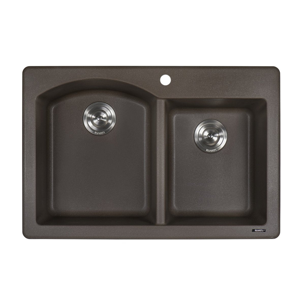 33 x 22 inch Dual - Mount Granite Composite Double Bowl Kitchen Sink - BUILDMYPLACE