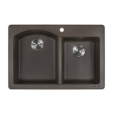 33 x 22 inch Dual - Mount Granite Composite Double Bowl Kitchen Sink - BUILDMYPLACE