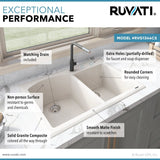 33 x 22 inch Dual - Mount Granite Composite Double Bowl Kitchen Sink - BUILDMYPLACE