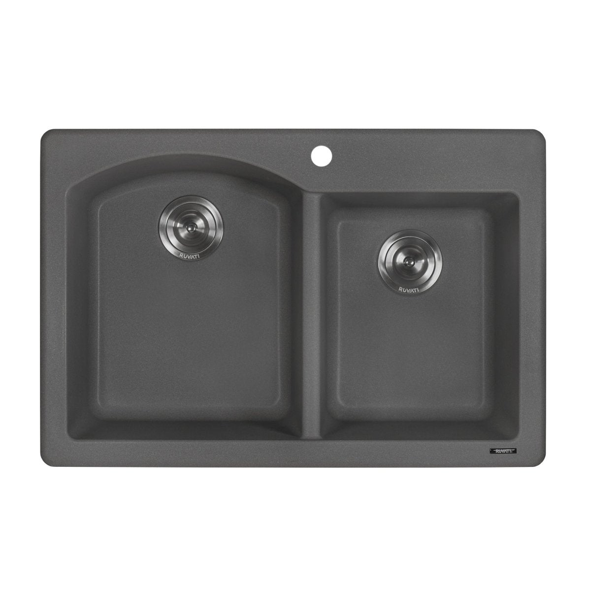 33 x 22 inch Dual - Mount Granite Composite Double Bowl Kitchen Sink - BUILDMYPLACE