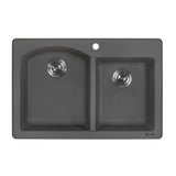 33 x 22 inch Dual - Mount Granite Composite Double Bowl Kitchen Sink - BUILDMYPLACE