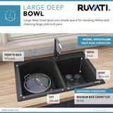 33 x 22 inch Dual - Mount Granite Composite Double Bowl Kitchen Sink - BUILDMYPLACE