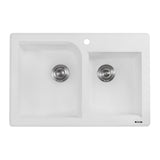 33 x 22 inch Dual - Mount Granite Double Bowl Composite Sink - BUILDMYPLACE