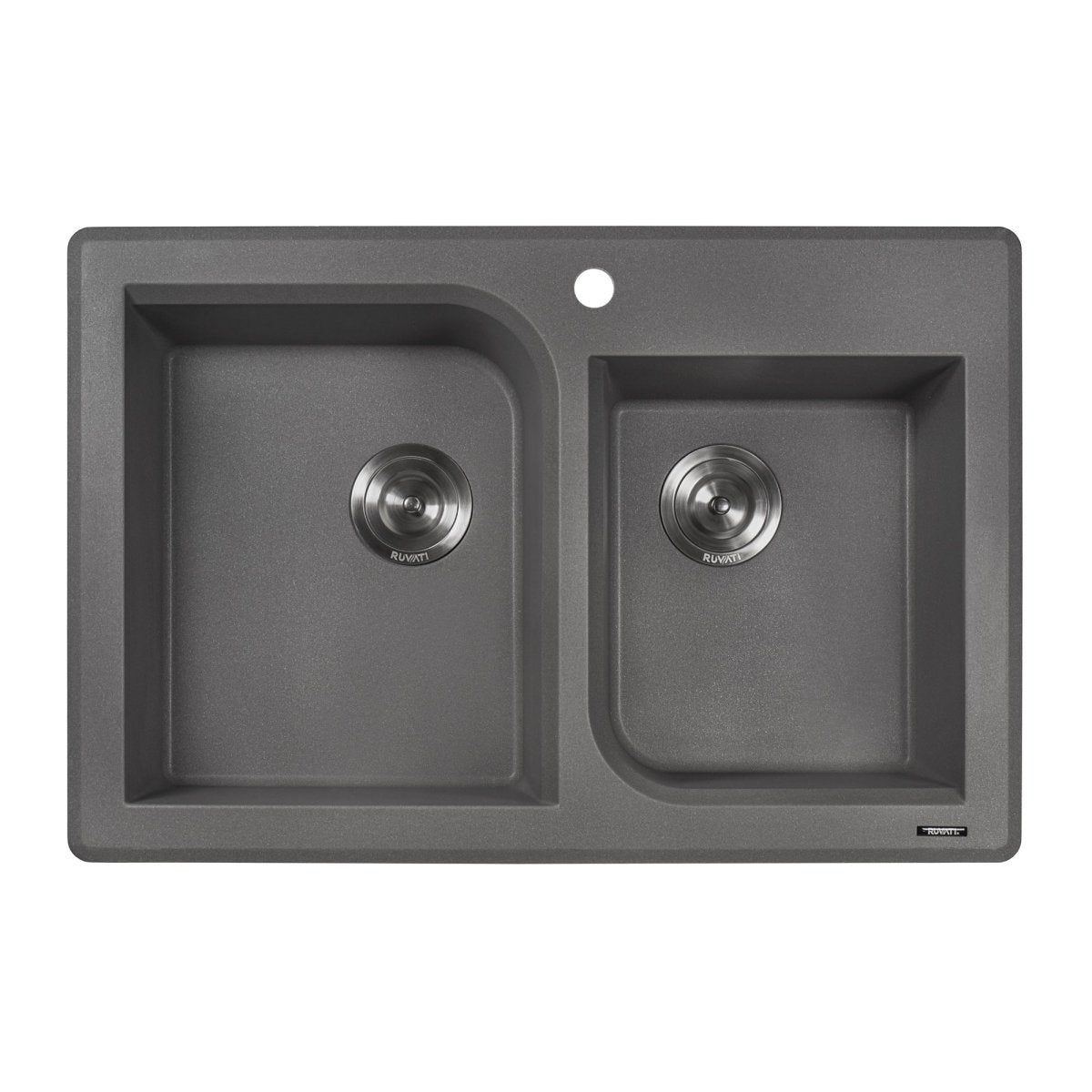 33 x 22 inch Dual - Mount Granite Double Bowl Composite Sink - BUILDMYPLACE