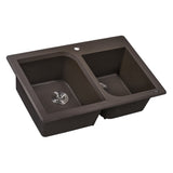 33 x 22 inch Dual - Mount Granite Double Bowl Composite Sink - BUILDMYPLACE